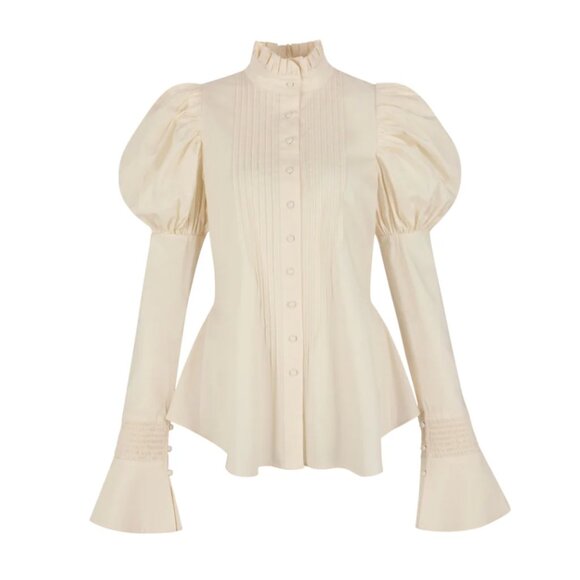 Selkie The Galileo Blouse Tops Vanilla Cream Light Beige Classic - Picture 5 of 14